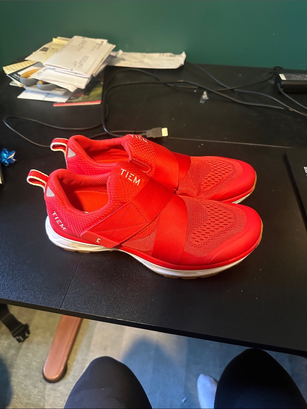 TIEM Slip-On Athletic Sneakers for Women in Red WORN ONCE